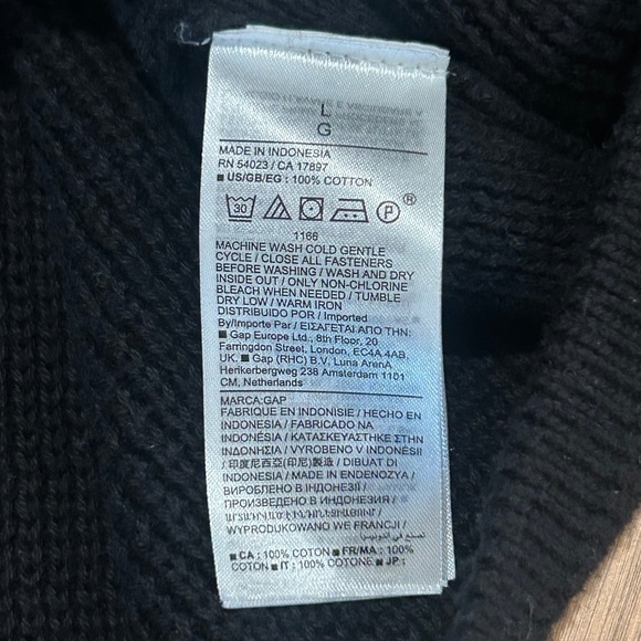 GAP 100% Cotton Black Crewneck Cardigan Lady Jacket Size Large - Picture 6 of 11